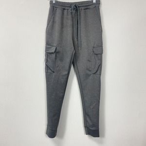 REASON Men Jogger Pants Gray Heathered Pockets Drawstring Tapered Activewear S